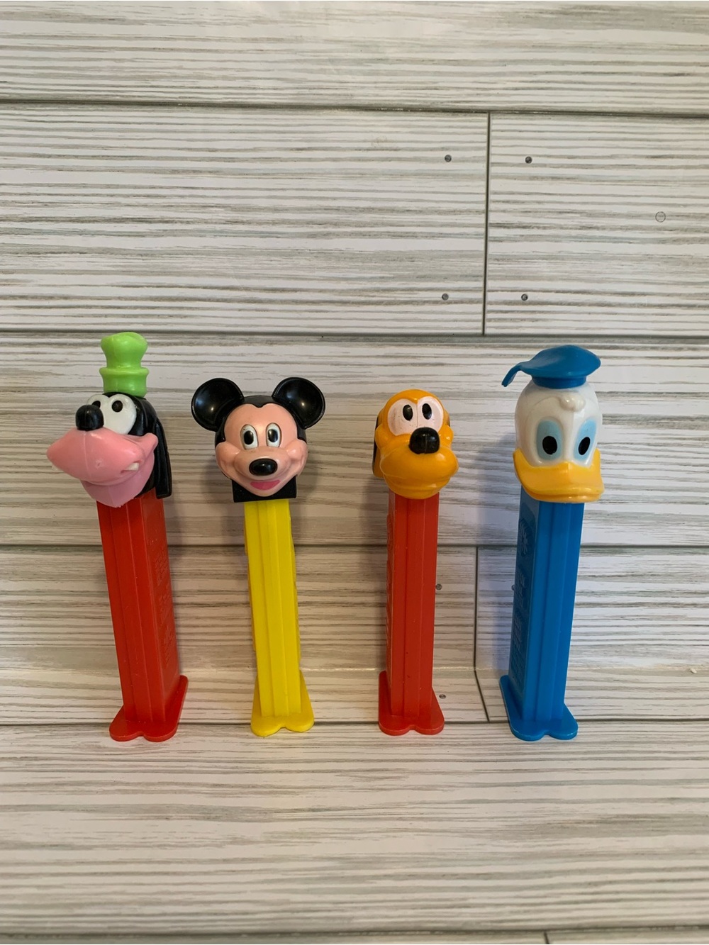 Vintage PEZ Disney Candy Dispenser Set - Mickey, Goofy, Pluto & Donald